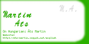 martin ats business card